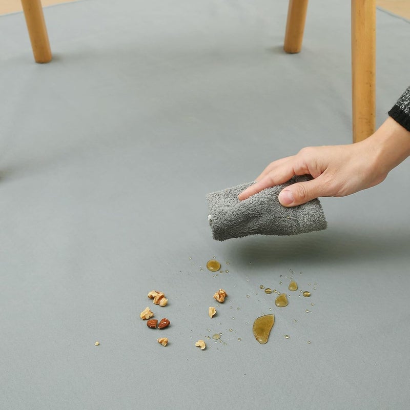 CLCROBD Splat Mat for Under High Chair/Arts/Crafts by , 51" Baby Anti-Slip Food Splash and Spill Mat for Eating Mess, Waterproof Floor Protector and Table Cloth (Gray) - Image 3